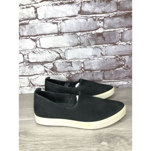 Ecco Danish Design Black Leather Slip On Casual Sneakers Shoes Women 38EU/7.5US - Picture 1 of 16